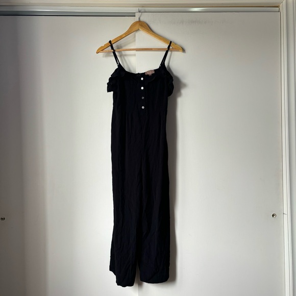 Kachel x Anthropologie Ruffled Jumpsuit Wide Leg in Black - Picture 4 of 13